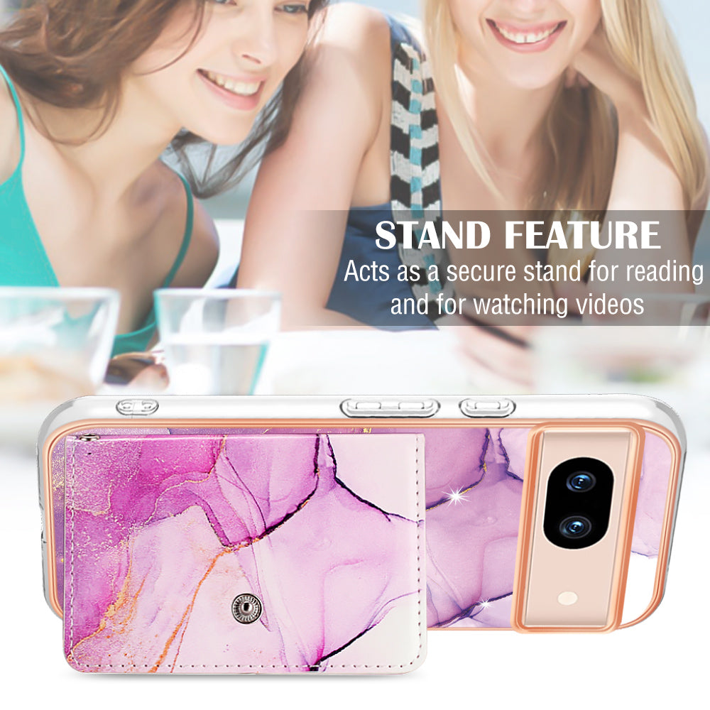 YB Leather Coating Series-9 for Google Pixel 8a Case IMD Pattern Card Holder Kickstand Phone Cover YB Leather Coating Series-9 for Google Pixel 8a Case IMD Pattern Card Holder Kickstand Phone Cover